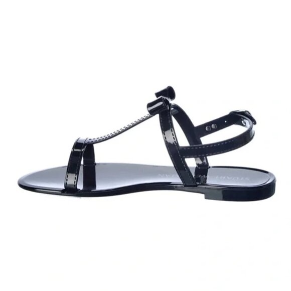 đź’•STUART WEITZMANđź’• Mellie Bow Jelly Sandal ~ Black US 9 New Without Box - Picture 2 of 12